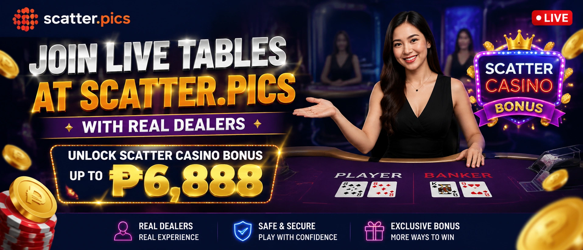 scatter live casino Philippines mobile table hub
